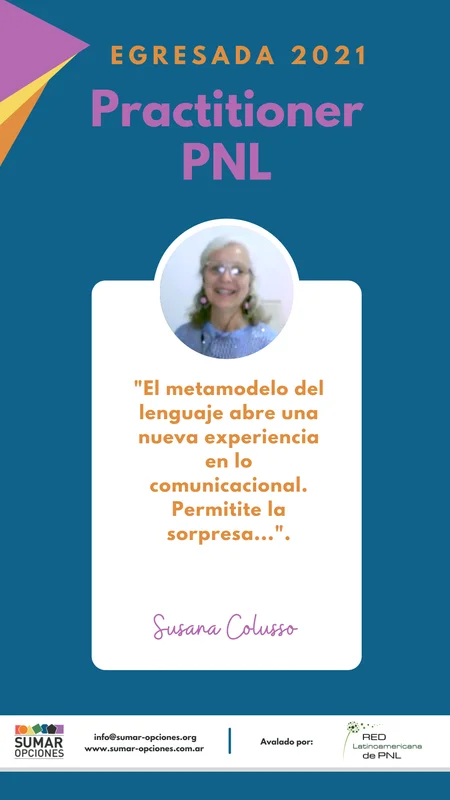 Testimonio de Susana Colusso - Egresada PNL Practitioner 2021